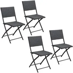 Casaria® Polyrattan Klappstuhl 4er Set