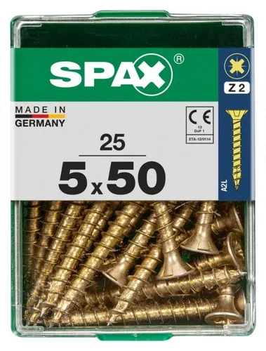 Spax Universalschrauben 5.0 x 50 mm PZ 2 - 25 Stk.  Schraube