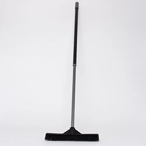Sweepa Gummibesen Industriebesen Friseurbesen Haarbesen Noppenbesen, mit Abziehlippe und Teleskopstiel, 47 cm