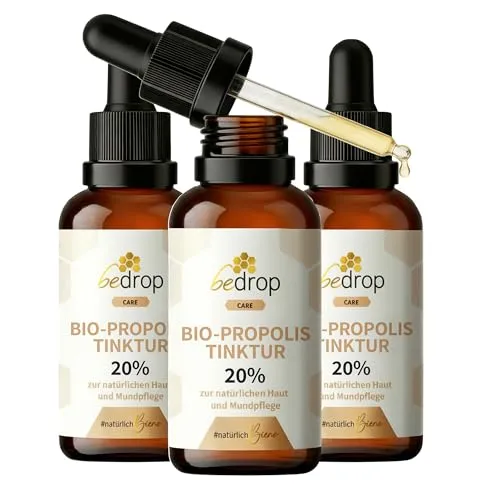 bedrop Propolis Extrakt Tinktur 20% - Bio-Zertifiziert 30ml - Pflanzenextrakte mit reinem Propolis, frei von Zusatzstoffen und ideal für vielseitige Anwendungen aus regionalen Imkereien.
