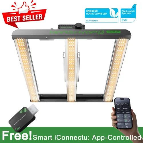 MARS HYDRO FC 1500 LED Grow Light - Hocheffiziente LED Pflanzenlampe mit Samsung LM301H EVO Chips, ideal für den Anbau in Growzelten. Mit Auto-Dim-Funktion und 5 Jahren Herstellergarantie für optimale Lichtverhältnisse.