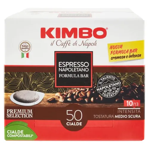 Kimbo Espresso Napoletano 50er-Päckchen Kaffee - Kaffeekapseln & -pads, intensives Aroma und authentischer italienischer Geschmack für perfekten Kaffeegenuss.