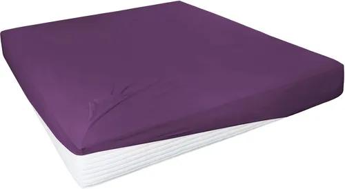 Jersey-Elastan Boxspringlaken, lila/violett - Hochwertige Bettwäsche - Bettlaken aus Jersey-Elastan in lila/violett, besonders weich und strapazierfähig. Maße: B: 150 cm, H: 28 cm, T: 28 cm. Perfekt für einen erholsamen Schlaf!