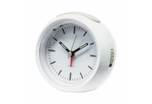 Miraval Quarzwecker Analoger Wecker Weiß Snooze, Beleuchtung & geräuscharm