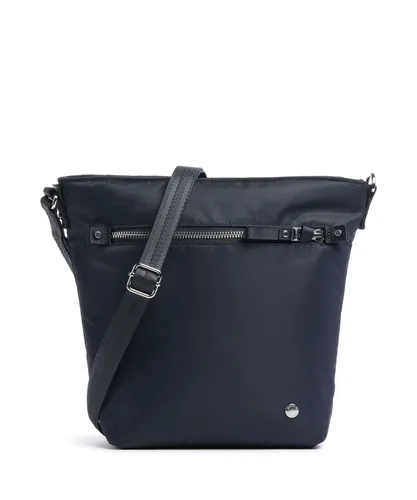 Pacsafe W Crossbody Bag Navy - Diebstahlschutz und sportliches Design - Umhängetaschen mit Diebstahlschutz, ideal für sorgenfreies Reisen und Alltag. Maße: 28 x 24 x 4 cm.