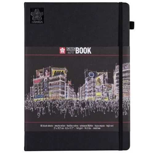 Skizzenbuch Sakura 21 x 29,7 cm 140g/m² - 80 schwarze Blätter 0,12€/Blatt