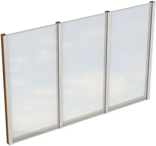 Skanholz Carport-Seitenwand mit Polycarbonat - Außenanbau, freistehende Seitenwand in Nussbaum-Optik, robust und wetterfest mit 10 mm Materialstärke für optimalen Schutz.