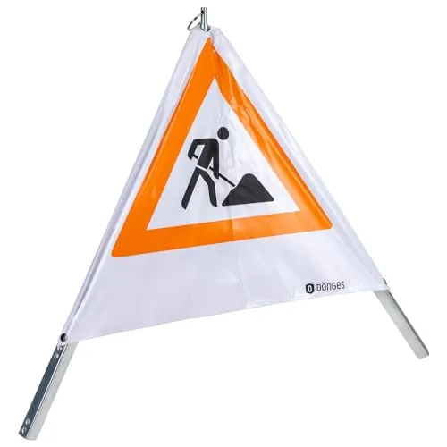 Dönges Faltsignal Warnpyramide 70 cm - Witterungsbeständig und Langlebig - Warnkegel aus strapazierfähigem Material mit schmutzunempfindlichem, witterungsbeständigem Druck in schwarz/rot. Ideal für Baustellen mit hoher Standsicherheit.