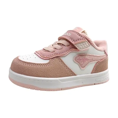 KangaROOS Baby-Mädchen K-CPI Izel EV Sneaker, Frost pink/cool beige, 22 EU - Mädchenmode: Stylischer Sneaker mit elastischer Schnürung und Klettverschluss für schnellen Halt. Die herausnehmbare Sohle sorgt für optimalen Komfort und eine perfekte Passform.