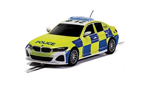 Scalextric C4165 BMW 330i M-Sport – Polizeiauto, Blau/Gelb