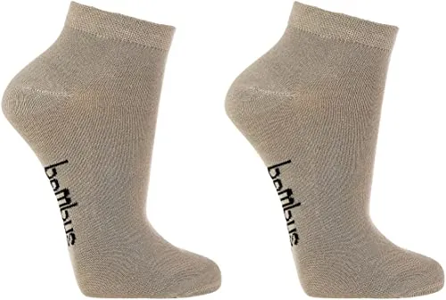 WOWERAT Sneakerssocken, Viskose aus Bambuszellstoffen für Teenager, Damen und Herren (SNEAKERSFORM), 3er-Bündel(Gr.43-46, regular, beige)