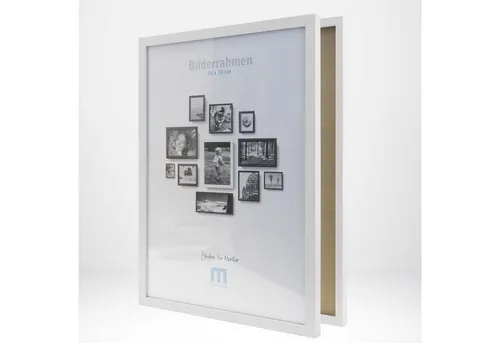 M MERCEO Bilderrahmen, (1 St), Moderner Bilderrahmen aus MDF 50x70cm - 1x weiß inkl. Acrylglasschutz