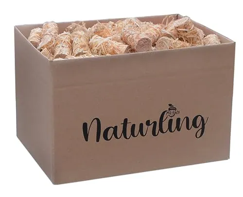 naturling Grillanzünder Holzwolle Anzünder gewachst, 2.5 kg - Ökologischer Grillanzünder aus gewachster Holzwolle, ideal für Kamin und Grill. Bietet eine sichere und schnelle Anzündung mit langer Brenndauer – perfekt für jedes Outdoor-Abenteuer.