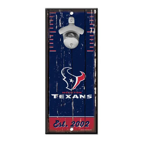 NFL Houston Texans Bottle Opener Wood Sign Holzschild Holz Wandschmuck