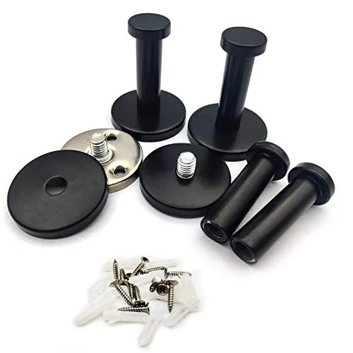 HAOCHEN 4 Stück Garderobenhaken Schwarz, Kleiderhaken Rund Edelstahl, Handtuchhaken, Wandhaken, Kleiderhacken, Kleiderbügel für Küche, Bad, Handtuch, Mantel, Hut