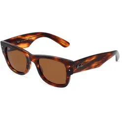 Ray-Ban RB0840S MEGA WAYFARER Unisex-Sonnenbrille - Sportbrillen mit stylischem roten Propionat-Gestell und braunen Gläsern, ideal für den modischen Auftritt im Freien.