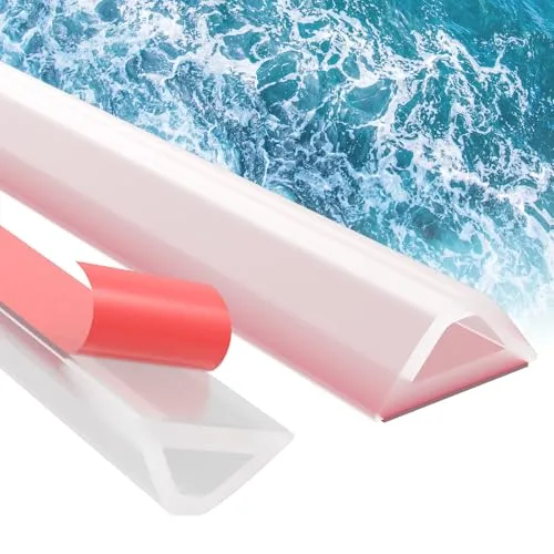 alophoty 100cm Schwallschutzleiste Dusche Selbstklebend Transparent - Silikon Wasserstopper Dusche Boden, Nass-Trocken-Trennung für Dusche, Bad und Küche, Einfache Montage