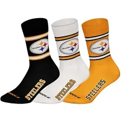 NFL Unisex Socken, 3er Pack - NFL Teams, 3Pack Crew Socks, Football, Logo, Baumwollmischung Pittsburgh Steelers 39-42