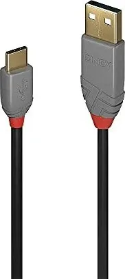 Lindy USB 2.0 Kabel Typ A/C Anthra Line M/M 0.5m