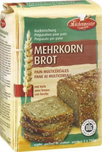 Küchenmeister Mehrkornbrot Backmischung 1kg - Backmischung für gesundes Mehrkornbrot, reich an Ballaststoffen und ideal für eine abwechslungsreiche Ernährung.