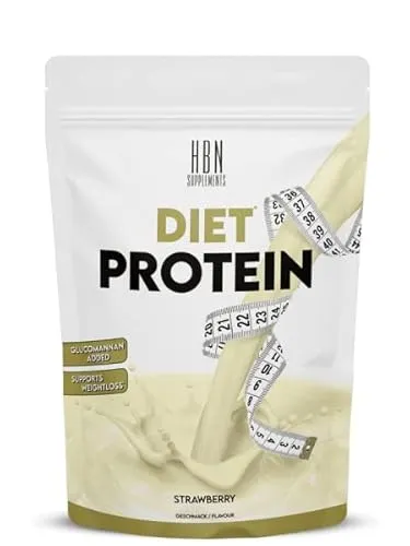 HBN - Diet Protein - 700g Geschmack Strawberry I Protein I Casein I Whey I Milchprotein I Diät I Fettabbau I Abnehmen I Gesundheit I Fitness