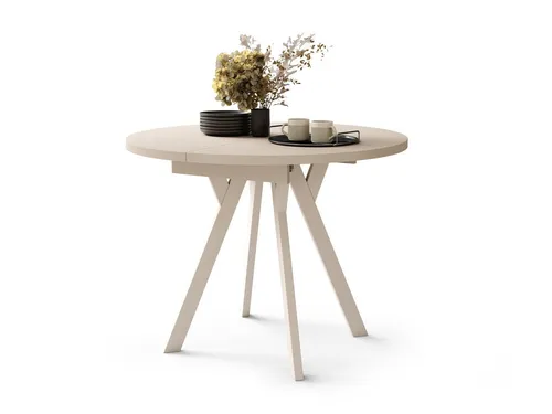 designimpex Esstisch Design Esstisch Aldo ausziehbar 90 cm bis 145 cm rund Esszimmer Tisch, Esstisch, Esszimmertisch, Tisch, Ausziehtisch, Küchentisch, Esszimmer