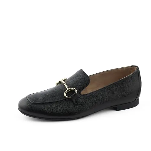 Paul Green Damen Slipper - Elegante Mokassins in Schwarz - Slipper & Mokassins für Damen, aus hochwertigem Leder mit flacher TPU-Sohle für optimalen Tragekomfort und Stil im Alltag.