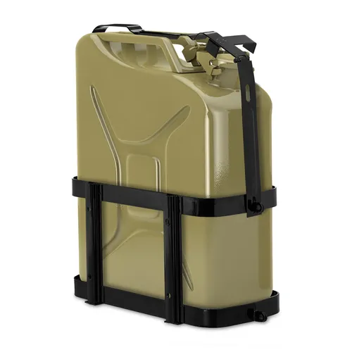 Kanisterhalterung für Benzinkanister – Jerrycan-Halterung von Relaxdays - Reservekanister & Zubehör, stabiler Metallhalter für 20 l Kanister, ideal für sicheres Transportieren und Lagern von Benzin.