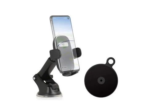 Wicked Chili Smartphone-Halterung KFZ Handyhalterung mit Saugnapf + Adapter Armaturenbrett Universal, (1er Set, 2-tlg., Auto Handyhalterung mit Teleskoparm von ca. 80 auf 126 mm erweiterbar)