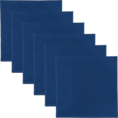 Erwin Müller Reinigungstuch, Putztuch, Putzlappen, Spültuch 6er-Pack marine Größe 25x25 cm - 100% Baumwolle, zum Spülen oder Staubwischen, robust und langlebig, mit Frottierseite