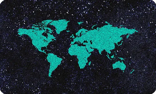 Mauspad 36 x 25 cm Mousepad Gaming / Office Silent Monsters Weltkarte Karte grün