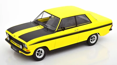 KK-Scale 180641 - Opel Kadett B Sport 1973 - gelb/schwarz - Detailgetreues 1:18 Modell des Opel Kadett B Sport 1973 in gelb/schwarz, ideal für Sammler und Autoliebhaber, aus hochwertigem Metall mit Kunststoffteilen.