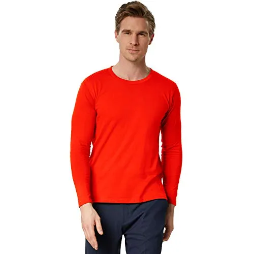 dressforfun Langarmshirt Herren, Basic Langarmshirts, Longsleeve Herren, Herren Pullover, Langarm T Shirt Herren, Sweatshirt, Arbeitskleidung Herren, Business, Unterziehshirt Herren - Rot, XXL