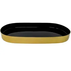LaLe Living Dekotablett Schwarz - Glam Metall 3 cm - Elegantes Deko-Tablett aus Metall, ideal für festliche Anlässe und den Alltag. Setzen Sie Ihre Dekoration perfekt in Szene oder nutzen Sie es als stilvolle Ablage für Schmuck und Schlüssel.