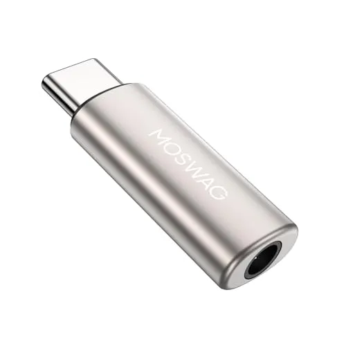 MOSWAG USB C zu 3,5 mm Kopfhörer Adapter, USB C Aux Adapter zu Kopfhörer Jack Audio Adapter Zinklegierung Adapter Kompatibel mit Samsung GalaxyS23 S22 S21 S20 S10 Plus,Ultra S21+,Pixel 7/6,Pad Pro 6