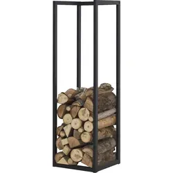 [en.casa] Kaminholzregal Tanum - Stilvolles Holzlager für Innen und Außen - Praktisches Kaminholzregal aus pulverbeschichtetem Stahl, ideal zum Schutz vor Bodenfeuchtigkeit und für eine ordentliche Lagerung von Brennholz. Maße: 35 x 35 x 120 cm.