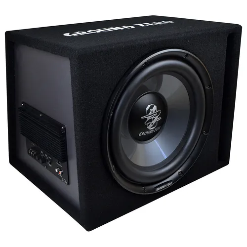 Ground Zero GZIB 30BR-ACT - 30cm Bassreflex Aktiv Subwoofer - Car-HiFi-Lautsprecher mit 30cm IRIDIUM Subwoofer und 150/300 Watt Verstärkerleistung, ideal für kraftvollen Bass in deinem Auto.