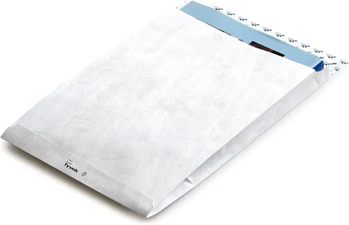 Tyvek Faltenversandtaschen C4 ohne Fenster - 100 weiße Versandtaschen aus robustem Tyvek, ideal für sicheren Versand ohne Fenster, perfekt für Dokumente und Unterlagen.