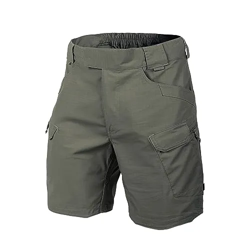Helikon-Tex Urban Tactical Shorts - Kurze Cargohose 8,5 Taiga Green - Herren-Shorts für extreme Wetterbedingungen, mit verbesserter Bewegungsfreiheit und zahlreichen Taschen für optimalen Stauraum.