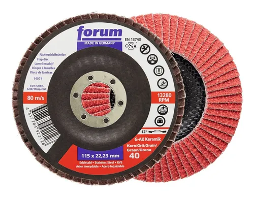 forum® Schleifscheibe, Fächerschleifscheibe Keramik 115 mm K 60 gewölbt