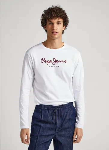 Pepe Jeans Herren Eggo Long T-Shirt, Weiß, S von Pepe Jeans