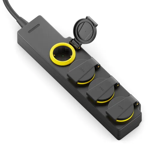 Steckdosenleiste 4 Fach Außen Outdoor IP44 Mehrfachstecker Strom Steckdose 1,4m