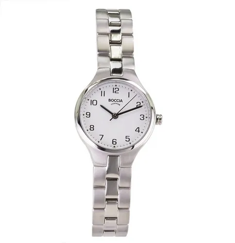 Boccia Damen Uhr 3330-01 Titan 26 mm - Armbanduhren mit elegantem Titan-Gehäuse, 12-Stunden-Zifferblatt und 30 m Wasserdichtigkeit – ideal für den täglichen Gebrauch.