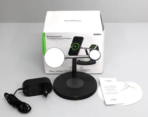 Belkin BoostCharge Pro 3-in-1-Wireless-Ladegerät mit MagSafe 15W Schwarz NEU