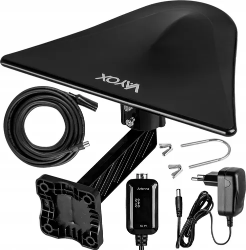 Vayox Außenantenne DigiActiv VA0023 | 4G, LTE, FM | VHF, UHF | DVB-T/DVB-T2 | MUX8 | 28dB | Schwarz