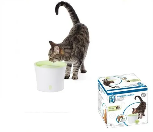 Catit Trinkbrunnen für Katzen, grün/weiß, 3L - Näpfe & Trinkbrunnen - Regt Katzen zum Trinken an und sorgt für frisches, gefiltertes Wasser mit 3 Litern Kapazität, ideal für die Gesundheit Ihres Haustiers.