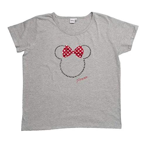 Disney Minnie Mouse Damen T-Shirt Oberteil Frauen Top Grau Gr. M