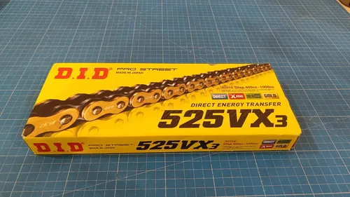 Produktbild DID X-Ring 525VX3 Kette mit Nietschloss ZJ in Gold/Schwarz