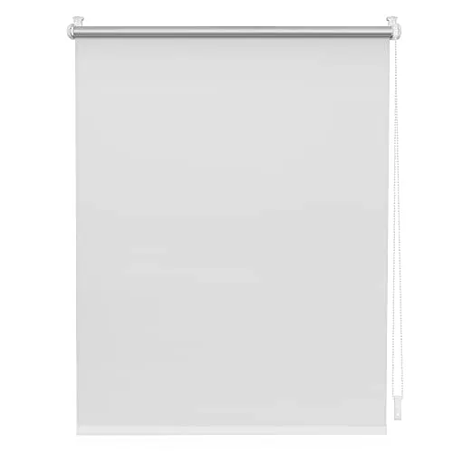 Lichtblick Rollo Klemmfix, verdunkelnd, weiß, 90 x 220cm - Verdunkelndes Thermorollo mit Hitzeschutz, ideal für Büro und Wohnbereich. Einfach ohne Bohren zu montieren, stufenlos höhenverstellbar.