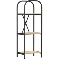 vidaXL Regal Sonoma-Eiche 40 x 30 x 109 cm - Modernes Regal aus Holzwerkstoff mit 3 Staufächern, elegantes Design und stabilen Stahlbeinen für sicheren Halt. Ideal für Bücher und Deko, passt perfekt in jedes Zuhause oder Büro.